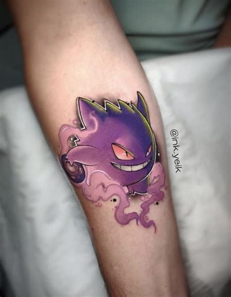 Gengar With Shadow Ball By Inkyeik Gengar Tattoo Geek Tattoo