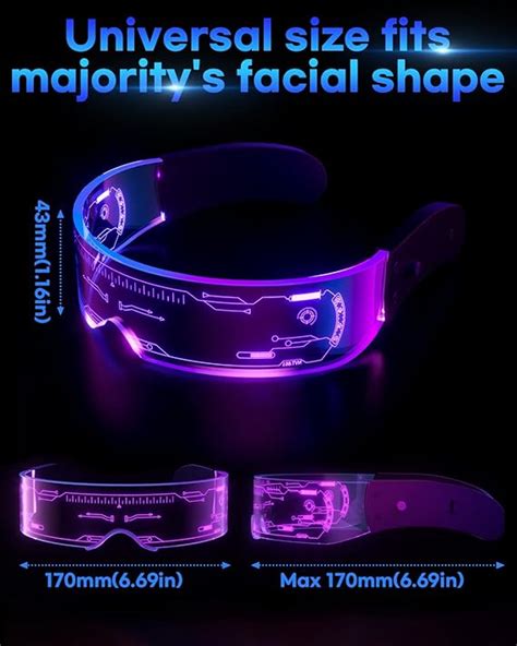 cyberpunk led visor glasses luminous futuristic flashing glasses casstyles