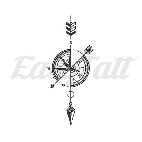 Compass Arrow Temporary Tattoo Easytatt™
