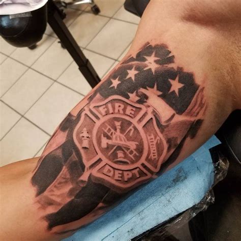 Tribal Firefighter Tattoo Idea Fire Fighter Tattoos Firefighter
