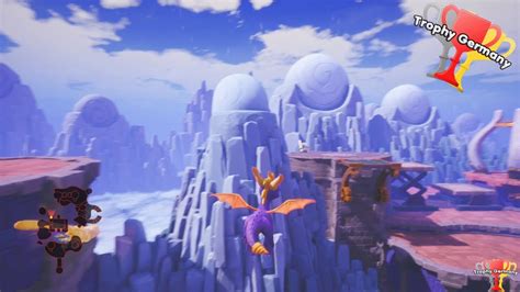 Head back out and get the three vases on land (three purples) and the two reds, then at the far end of the land, glide over to the roof with a red gem. Spyro 3: Year of the Dragon - Head in the Clouds - Trophy / Achievement Guide (1080p 60fps ...