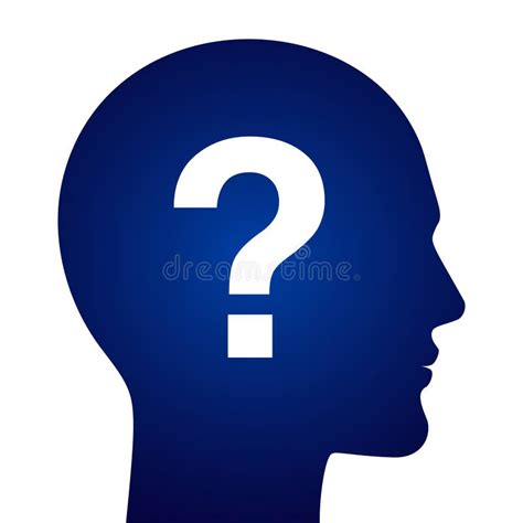 Mans Head With Question Mark Inside Psychological Concept Vector