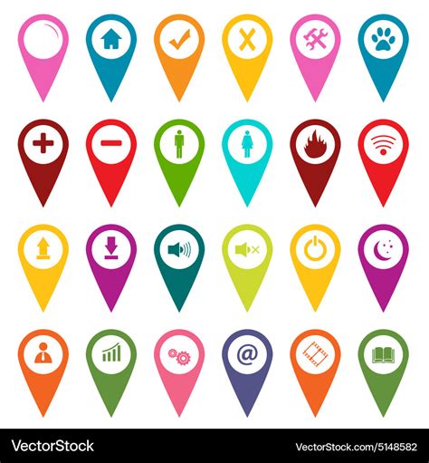 Colored Map Markers Icon Set Royalty Free Vector Image