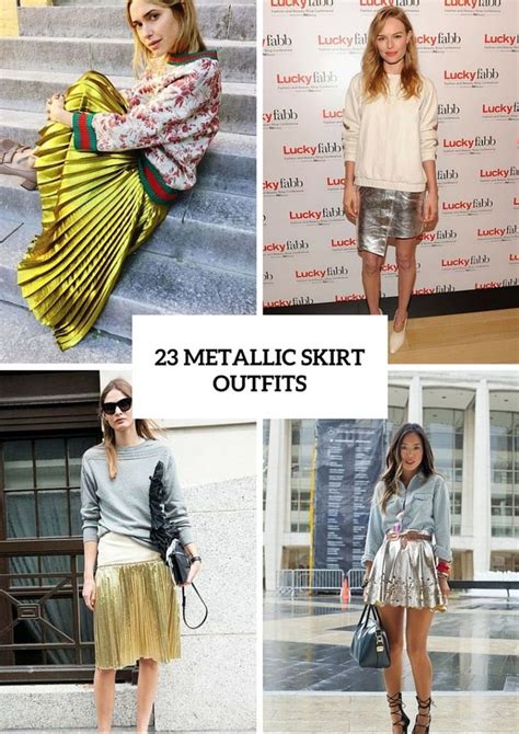 23 Shiny Metallic Skirt Outfits Youll Love Styleoholic Metallic
