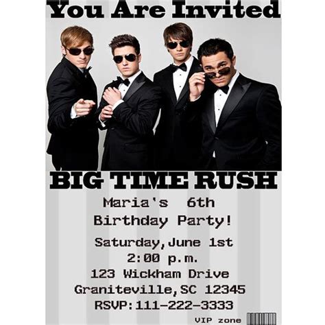 Big Time Rush Birthday Party Invitation By Lululola2022 320