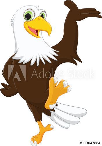 Cute Eagle Cartoon Waving Hand Eagle Cartoon City Cartoon Cartoon