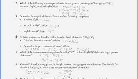 50 Empirical And Molecular Formulas Worksheet