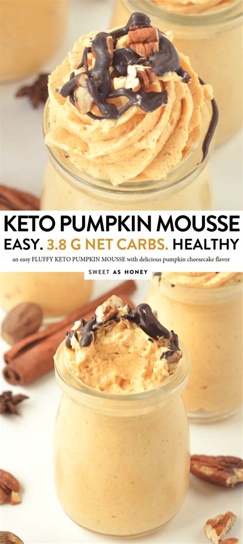 The mousse is then split into two bowls and separately flavored with rich melted chocolate and spiced pumpkin. EASY KETO PUMPKIN MOUSSE healthy cheesecake mousse, low ...
