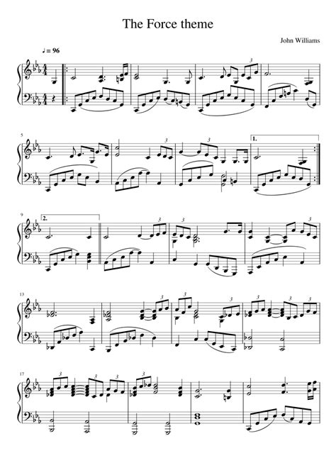 ► support me on patreon. Star Wars - The Force theme sheet music for Piano download free in PDF or MIDI
