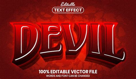 Premium Vector Devil Text Font Style Editable Text Effect