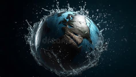 Earth Planet Splashing Water Stock Illustrations 234 Earth Planet