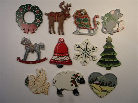 11 Christmas Pre Painted Wood Cutouts For Crafts Ornaments Etsy
