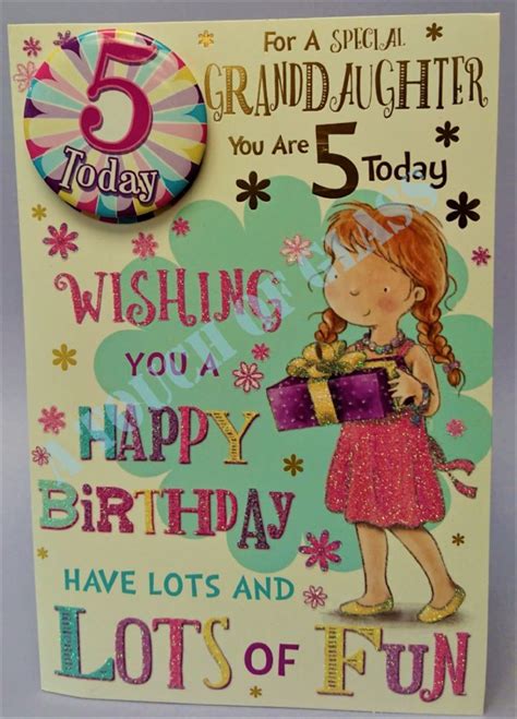 1st birthday wishes first birthday quotes and messages first birthday wishes the cute quotes on a one year old s greeting card are more about pleasing the parents and family than anything else but don t let that dampen your urge to think of the sweetest thing you could possibly say to the little one granddaughter first birthday quotes. Granddaughter 5th Birthday Badge Card - Candy Club ...