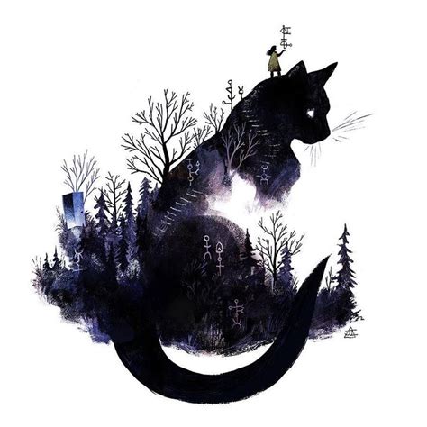 Pin By Лунара On Gothicandfantasy Black Cat Art Cat Art Art