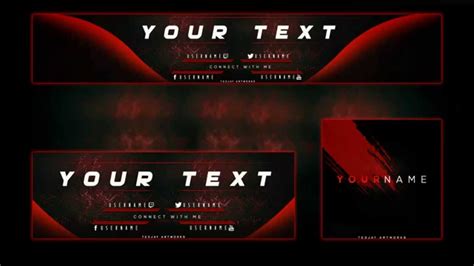 Free Red Youtube Banner Header And Avatar Rebrand Template 2015 Psd