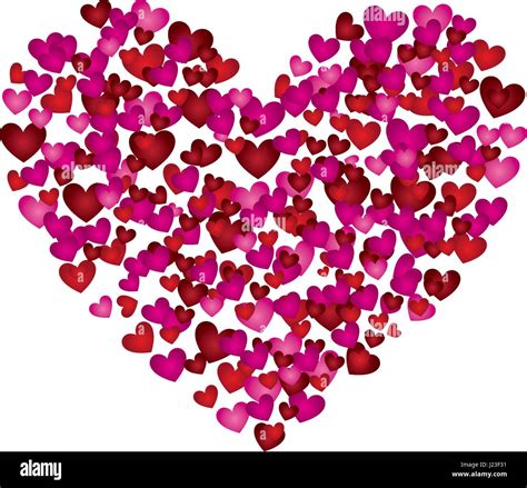 colorful silhouette of many hearts forming a big heart Stock Vector ...