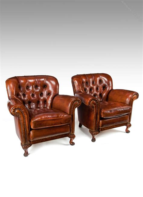 Teak chairs by farstrup mobelfabrik. Pair Of Antique Walnut Leather Armchairs - Antiques Atlas