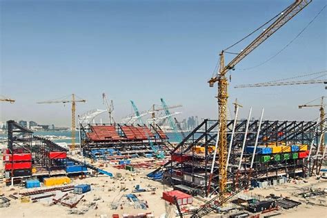 Work Progresses On Qatars Innovative Shipping Container Stadium