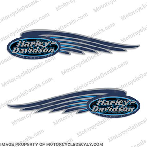 Harley Davidson Fxsts Tank Decals Blue Set Of 2