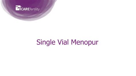 Care Fertility Menopur Single Vial Injection Teach Diana Baranowski Youtube