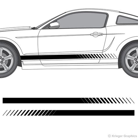 Faded Rocker Panel Stripes For Ford Mustang 3m Vinyl Decal Kit