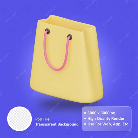 Premium Psd Shopping Bag 3d Realistic Object Design Vector Icon