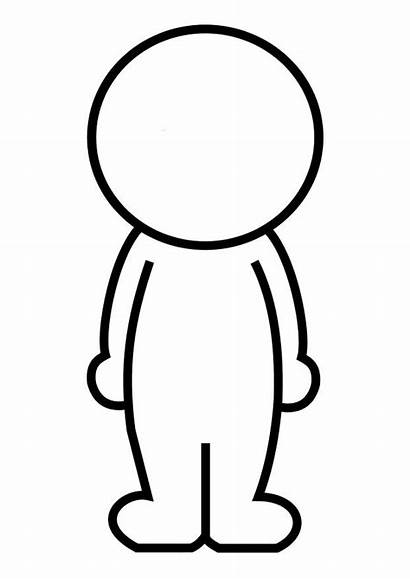 Person Outline Blank Clipart Coloring Pages Template
