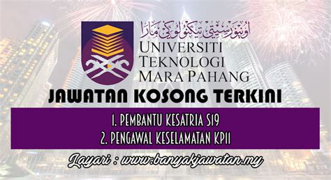 Jawatan kosong perbadanan kemajuan pertanian negeri pahang (pkpp). Jawatan Kosong di Universiti Teknologi Mara (UiTM) Pahang ...