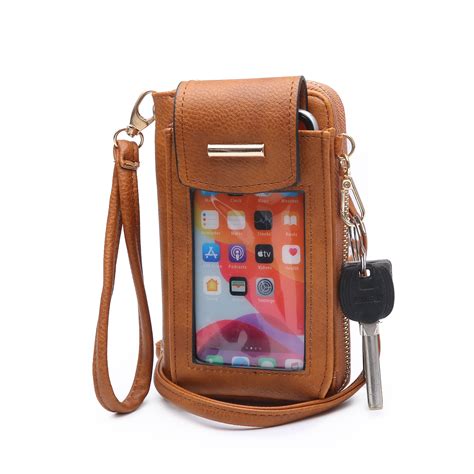 Poppy Women S Cell Phone Purse Wristlet Wallet Faux Leather Mini Crossbody Shoulder Bag Credit