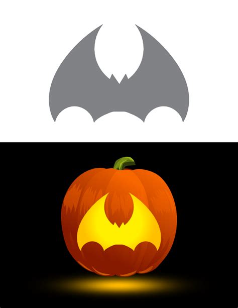 Printable Simple Bat Pumpkin Stencil