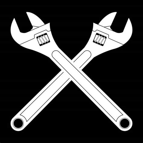 Crossed Wrench Spanners Illustrations Royalty Free Vector