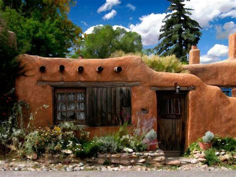Stucco Pueblo Style Pueblo House Adobe House New Mexico Homes