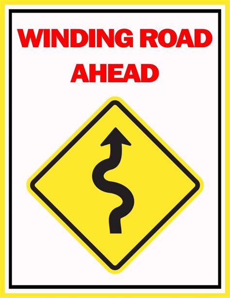 Printable Winding Road Ahead Sign Free Download Out Of Order Sign