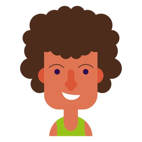 Draw the volume of the hair around the head. Square face grin wavy hair - Transparent PNG & SVG vector file