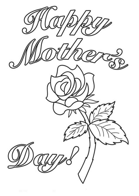 Simple flower coloring page {easy for kids!} shared on december 28 leave a comment. Happy Mothers Day With A Rose Coloring Page: Happy Mothers ...