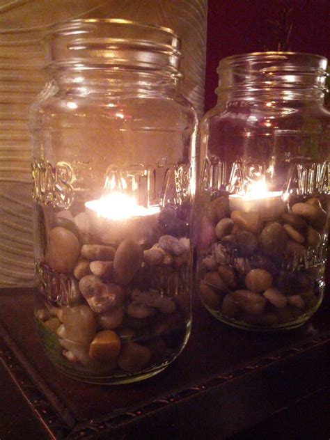 Set The Mood With These Easy To Make Candles Mason Jar Pebbles And