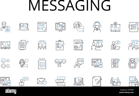 Messaging Line Icons Collection Chatting Correspondence