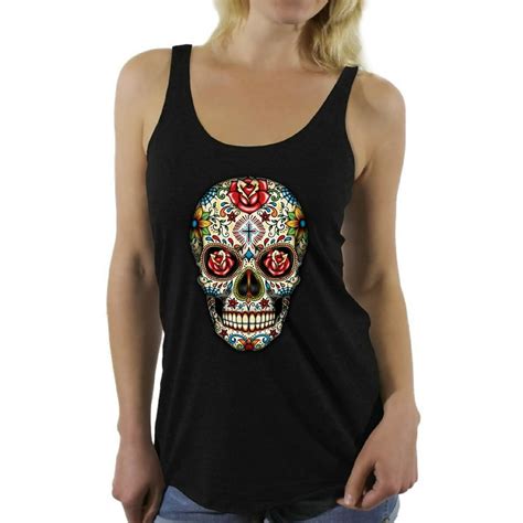 Awkward Styles Awkward Styles Rose Eyes Skull Racerback Tank Top