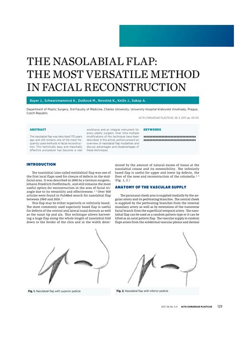 Pdf The Nasolabial Flap The Most Versatile Method In Facial