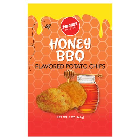 Moores Honey Bbq Flavored Potato Chips 5 Oz