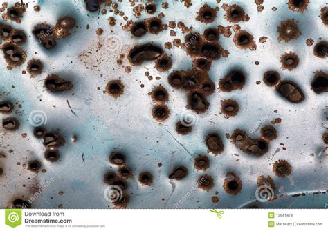 Rusty Bullet Hole Background Texture Royalty Free Stock Photos Image