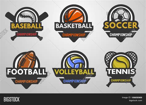 Set Of Sports Logos Stock Vector And Stock Photos Bigstock