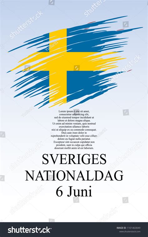 Sveriges Nationaldag National Day Sweden Vector Stock Vector Royalty