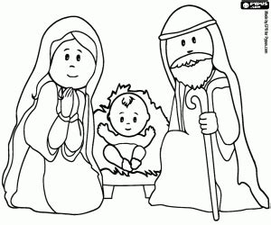 Colorear Maria José y Jesús en el pesebre Pesebre dibujo Pesebres
