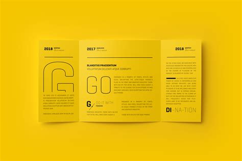 Square Gatefold Yellow Trifold Brochure Example Venngage Brochure