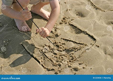 Drawing In The Sand Stock Photo Image Of Play Doodle 223036