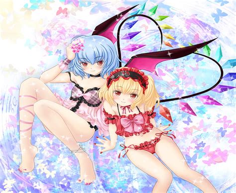 Sweet Sister Scarlet Bat Wings Sexy Pose Blush Remilia Scarlet Sweet Sister Carlet Hd