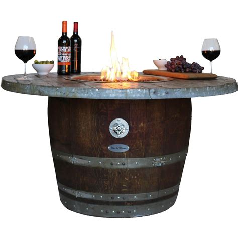 Reserve 60 Inch Wine Barrel Fire Pit Table By Vin De Flame Dining