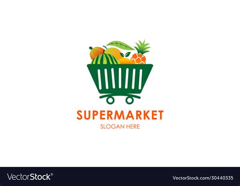 Supermarket Logo Template Design Royalty Free Vector Image