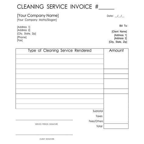 9 Cleaning Company Invoice Template Doctemplates